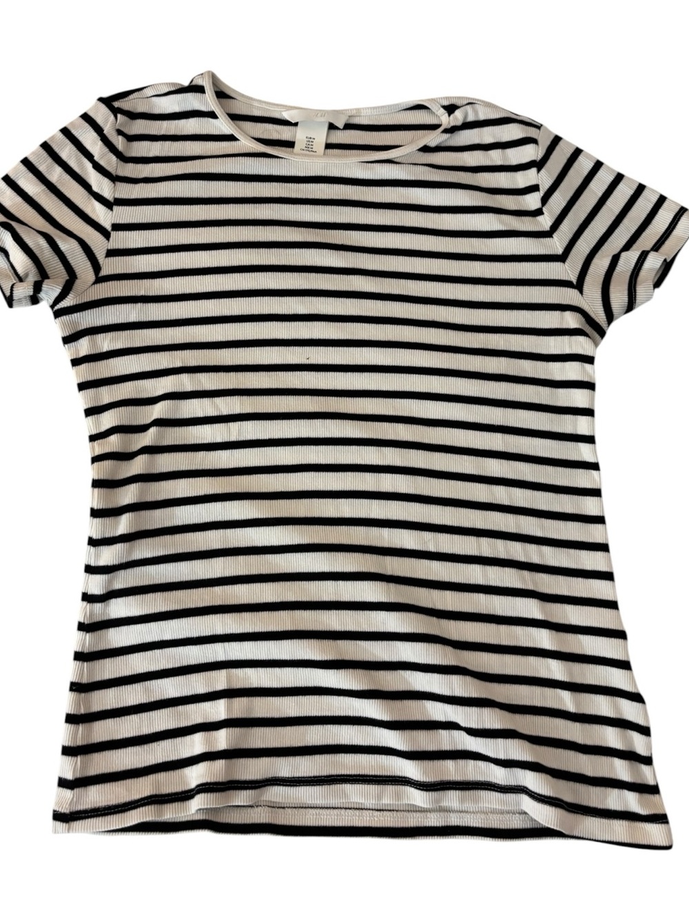 H&M Ribbed Striped Tee | Size M